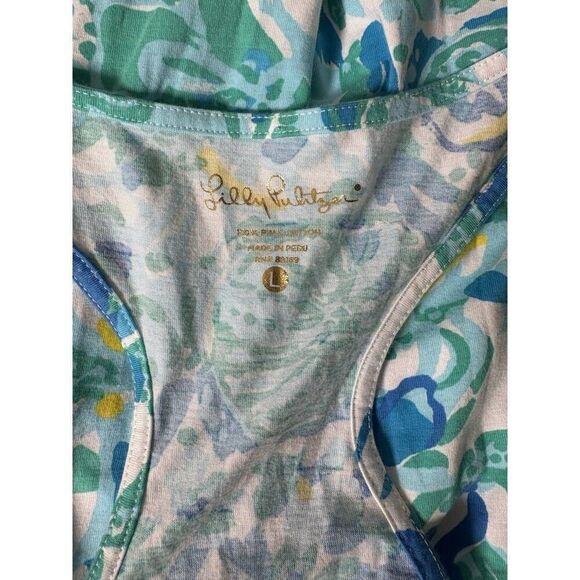 Lilly Pulitzer In A Pinch Monterey Pima Cotton Shift Tank Dress Size Large Blue - Picture 5 of 8